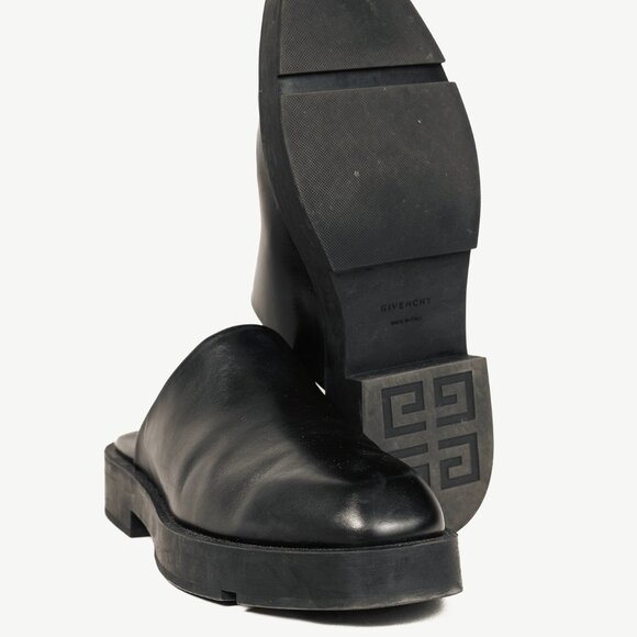 Givenchy Black Calf Leather Squared Show Backless Loafers - Picture 4 of 11